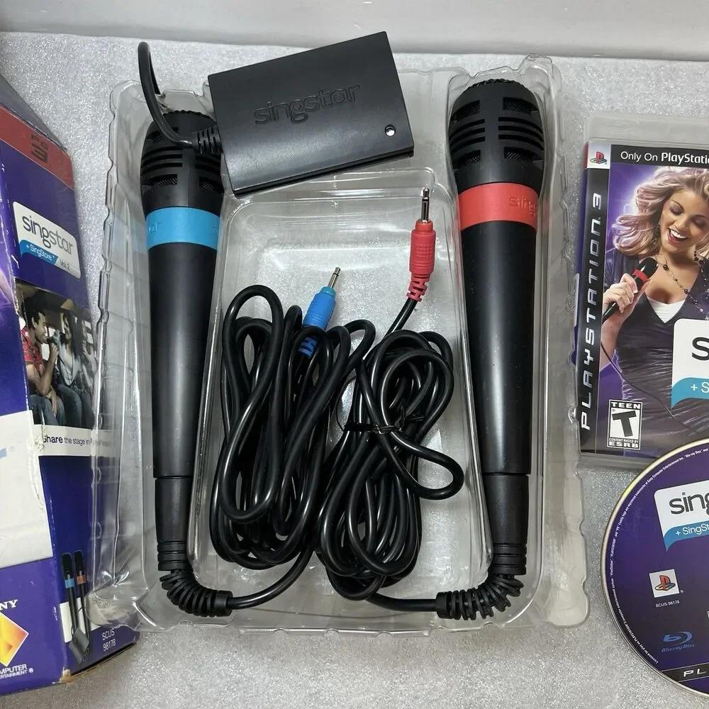 SINGSTAR Vol 2 Video Game W 2 Microphone & Dangle Complete Play Station 3 PS3